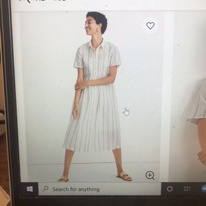 Petite Striped Midi Shirtdress